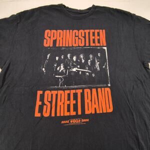 Springsteen E Street Band Band Crew Neck Short Sleeve Shirt Mens Size 2XL Black